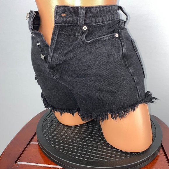 Wild Fable 00 Black Highest Rise Button Fly Shorts - Picture 3 of 8